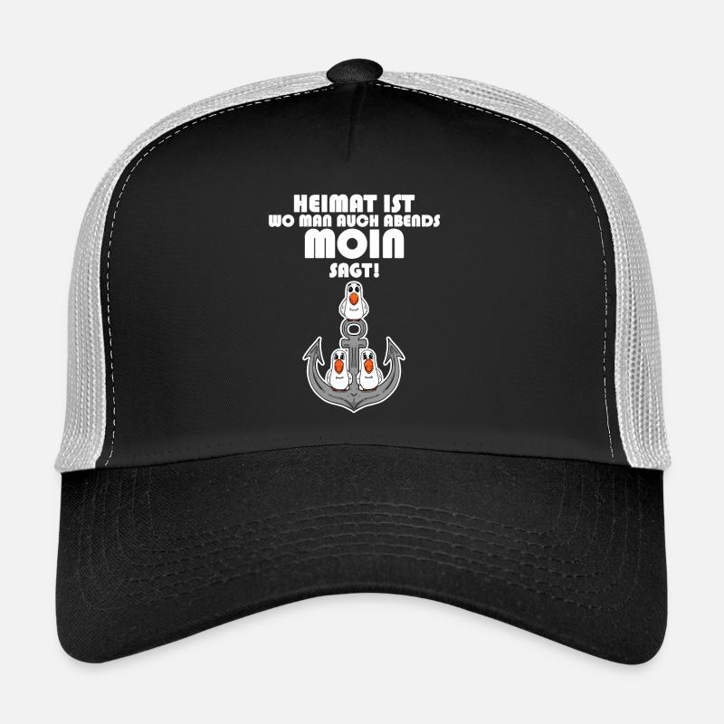 Nordsee Plattdeutsch Spruch Moin Möwe Anker Trucker Cap