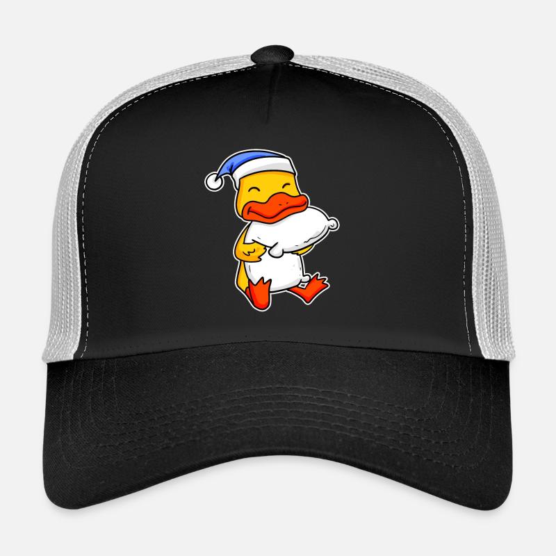 Duck with pillow and sleeping cap Trucker Cap