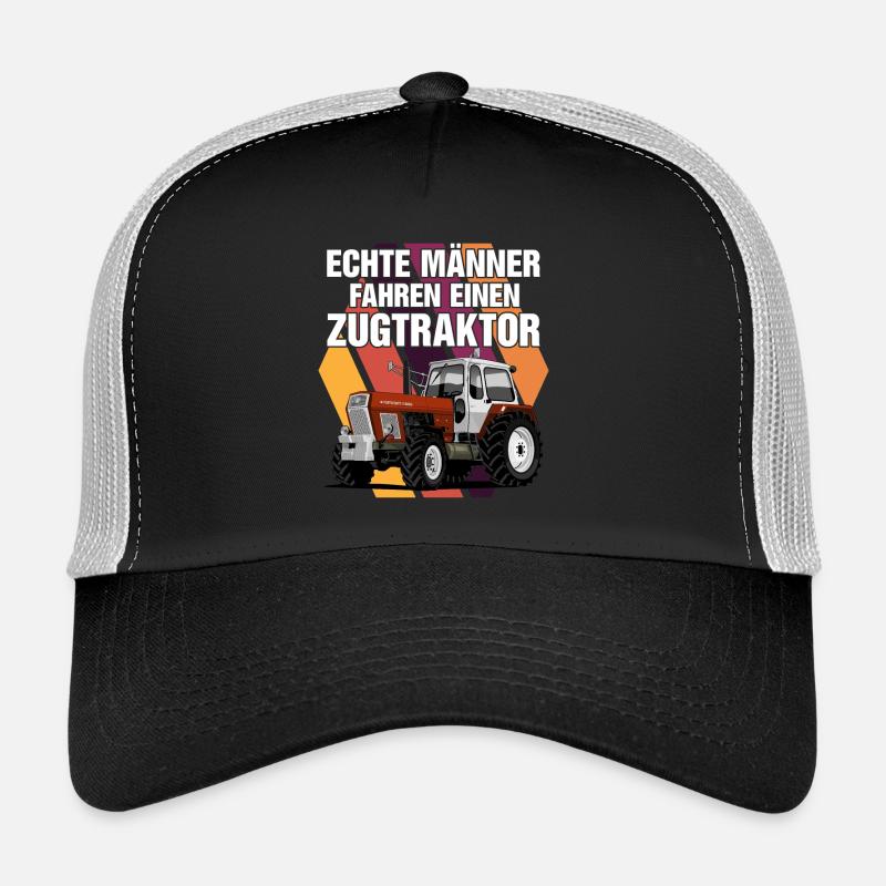 Echte Männer fahren einen Zugtraktor - Trucker Cap - Schwarz/Steingrau
