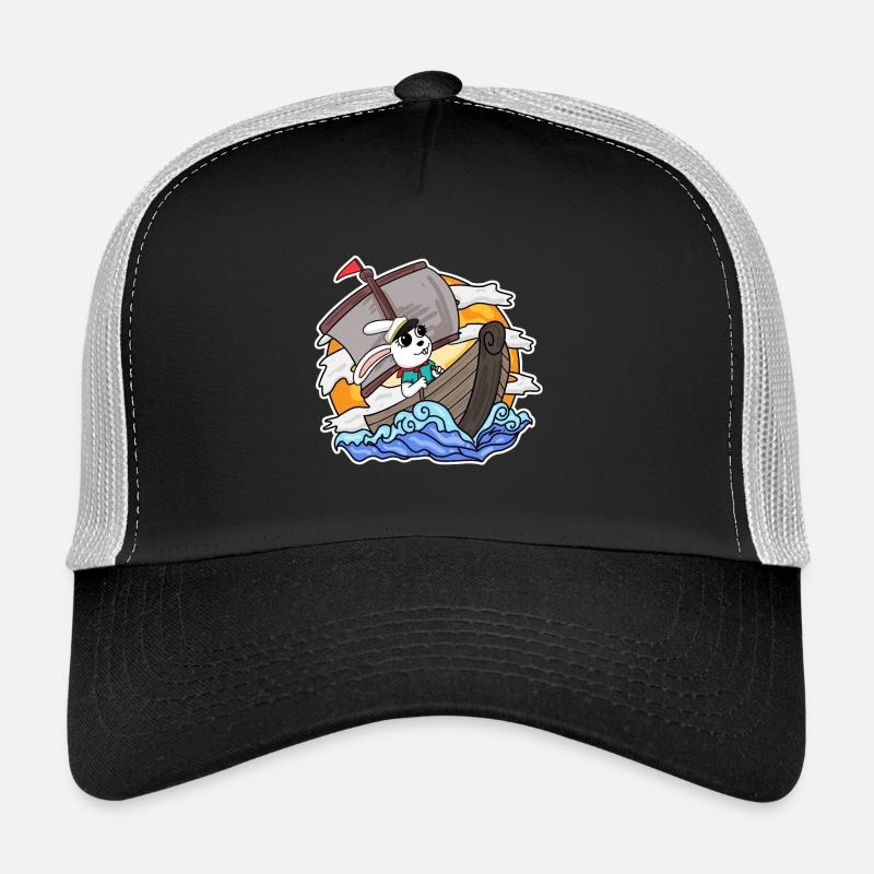 Hase Kapitän Boot - Trucker Cap - Schwarz/Steingrau
