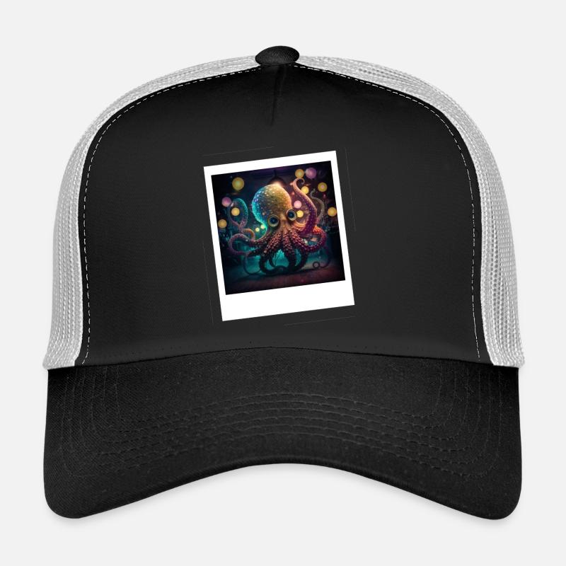 Pieuvre Pieuvre Dansant néon dans la nuit Casquette trucker 
