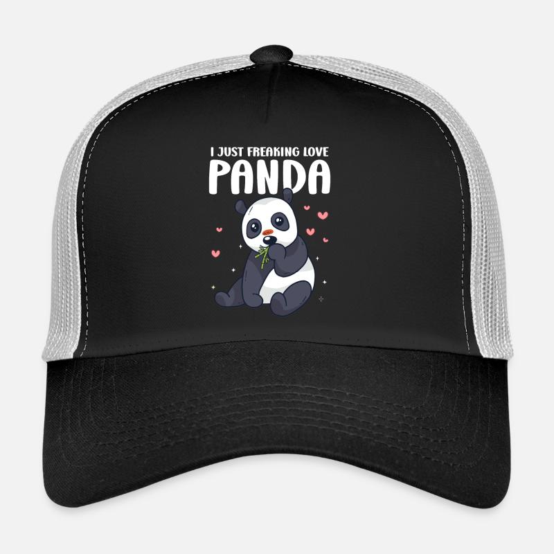 I Freaking Love Panda – Cute Panda Love - Trucker Cap - black/stone grey