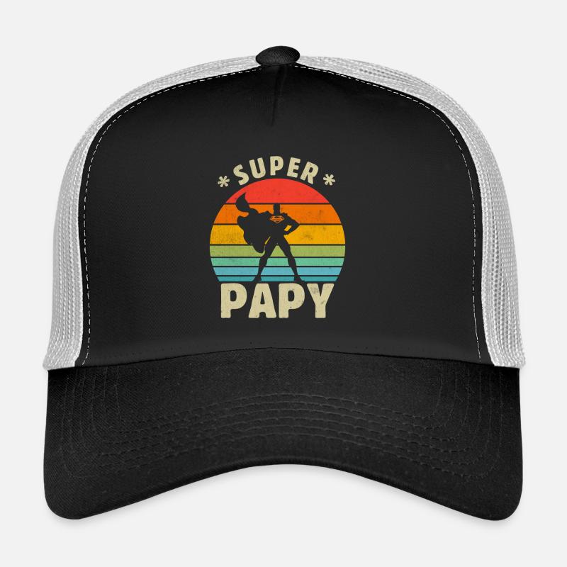 Super Papy - Casquette trucker  - noir/gris pierre