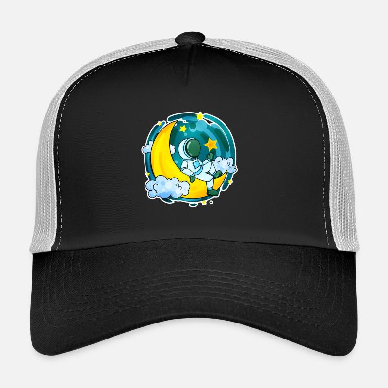 Astronaut Motif Space Moon Crescent Trucker Cap