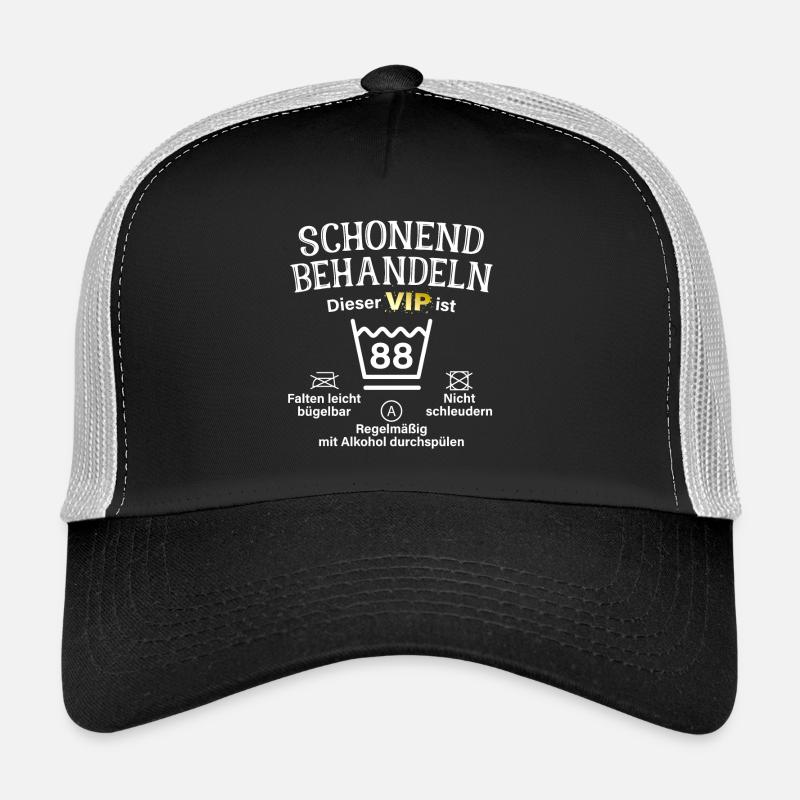 88. Geburtstag Schonend Behandeln 88 VIP ist 88 - Trucker Cap - Schwarz/Steingrau