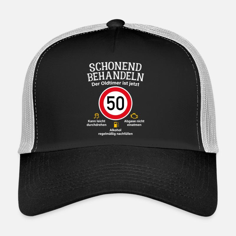 50. Geburtstag Schonend Behandeln Oldtimer Ist 50 - Trucker Cap - Schwarz/Steingrau
