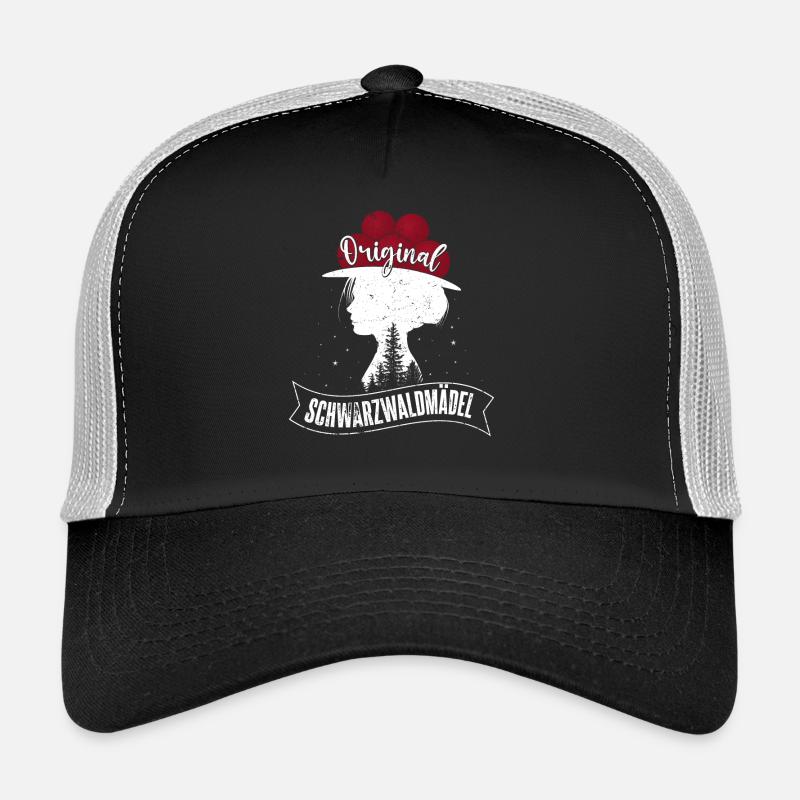 Original Schwarzwaldmädel Schwarzwald Bollenhut - Trucker Cap - Schwarz/Steingrau