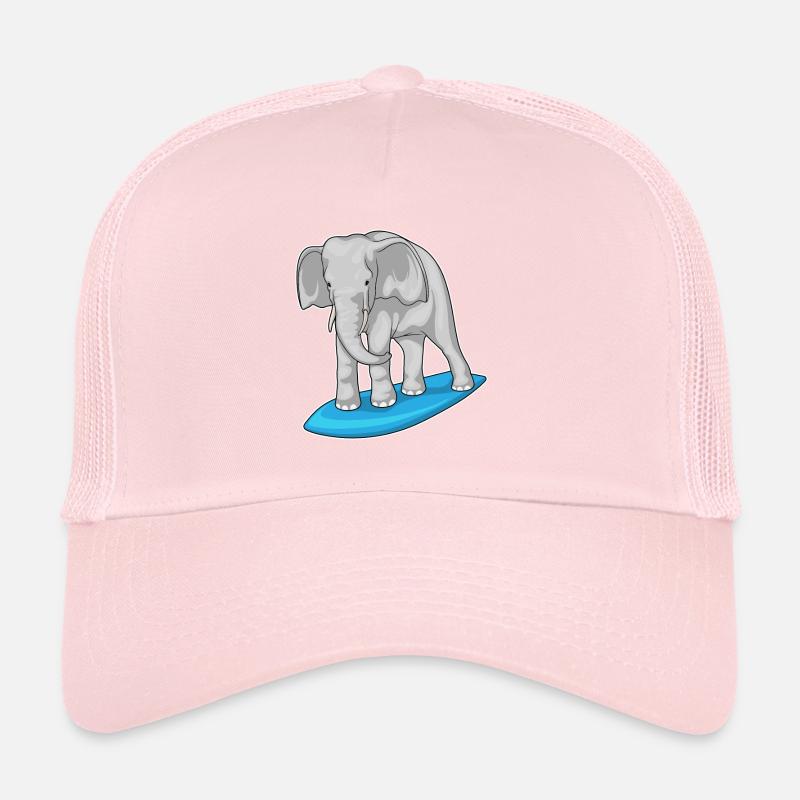 Été de planche de surf sur l’éléphant Casquette trucker 