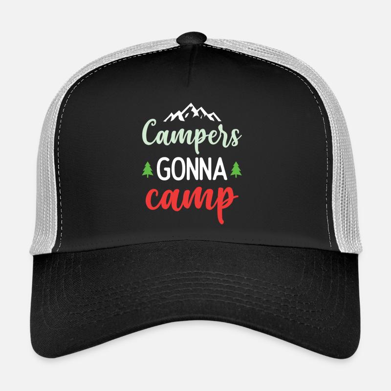Camper auf dem Weg zum Camp - Trucker Cap - Schwarz/Steingrau