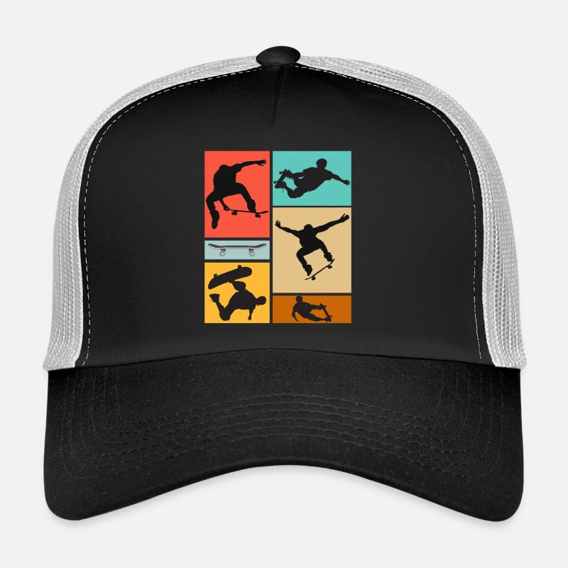 Skateboarding Cool Skateboarder Collage Colorful - Trucker Cap - black/stone grey