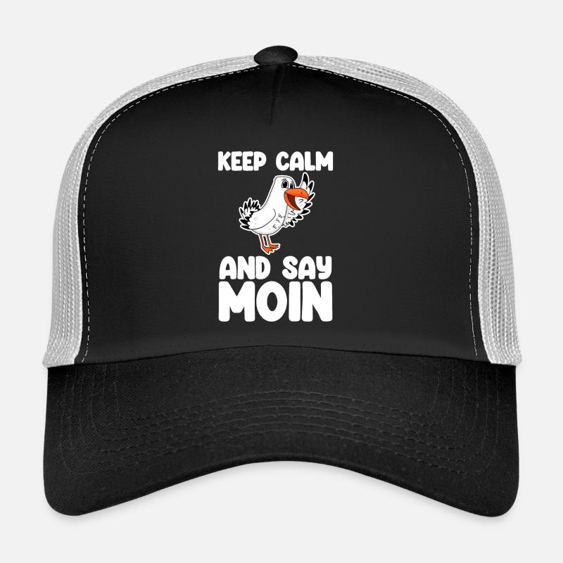 Nordsee Begrüßung Spruch Moin - Trucker Cap - Schwarz/Steingrau