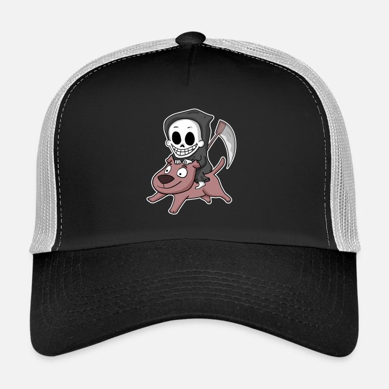 Grim Reaper Dog Trucker Cap