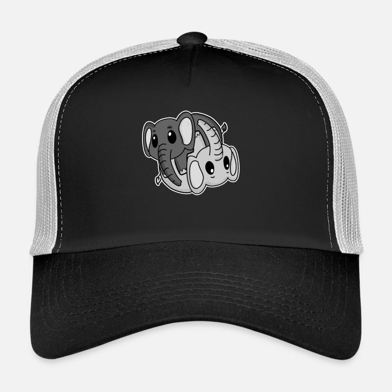 Symbole Yin Yang de l’éléphant Casquette trucker 