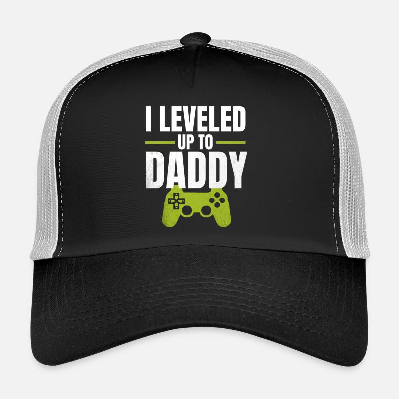 I Leveled Up to Daddy - Trucker Cap - Schwarz/Steingrau