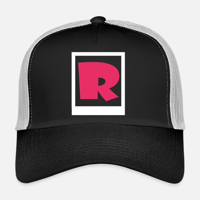Simple pink gothic R - Trucker Cap - black/stone grey