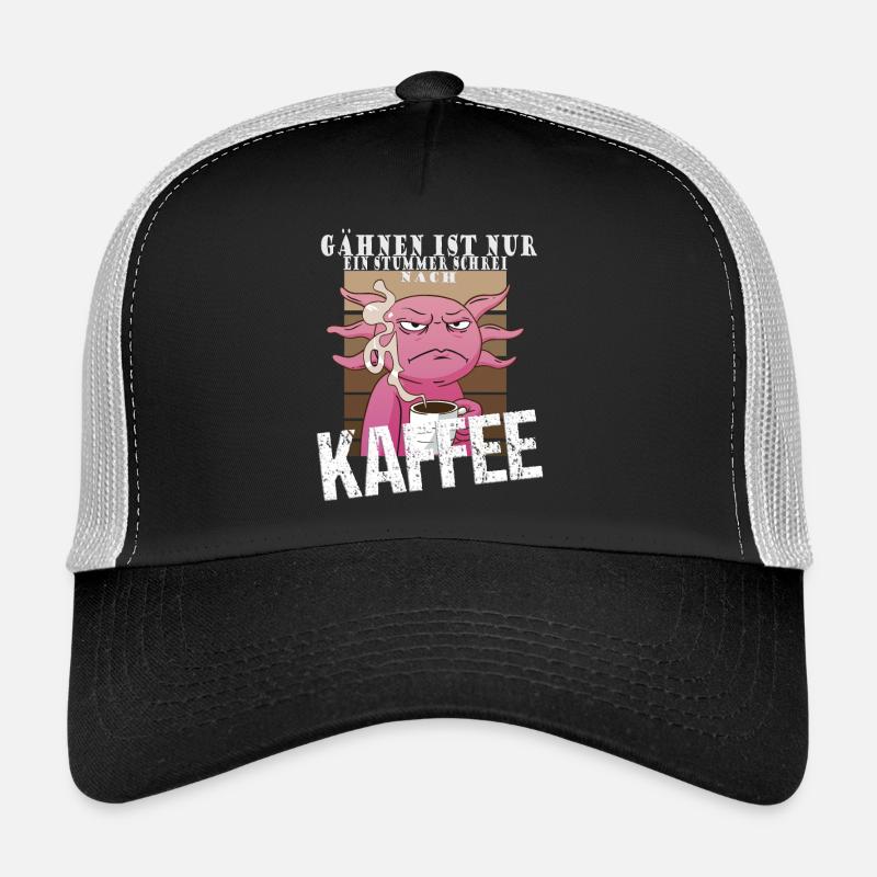 Gähnen ist ein stummer Schrei nach Kaffee - Trucker Cap - Schwarz/Steingrau