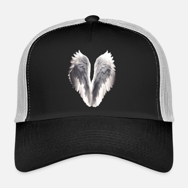 Engelsflügel - Trucker Cap - Schwarz/Steingrau