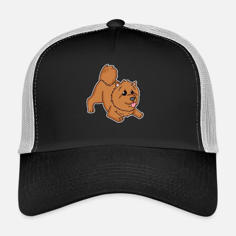 Chow Chow Hunderasse Hund Hunde - Trucker Cap - Schwarz/Steingrau