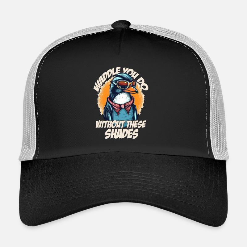 Cool gestylter Pinguin mit Sonnenbrille Trucker Cap