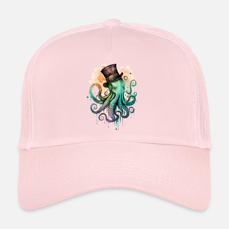 Octophus with cylinder Trucker Cap