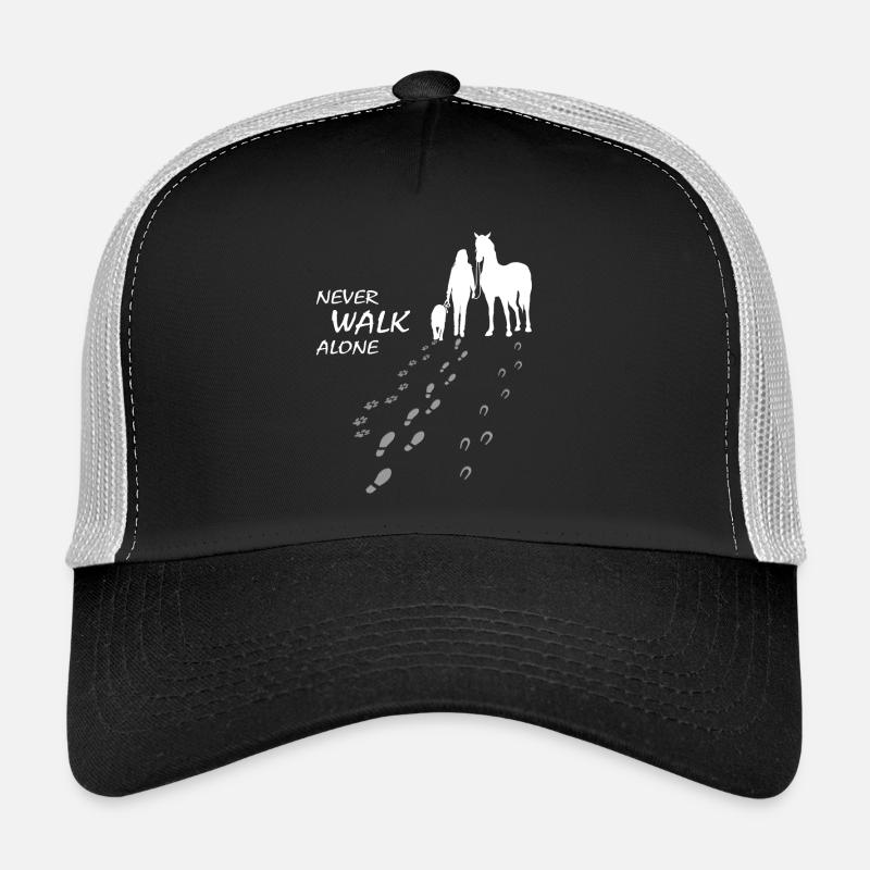 Never walk alone - Hund Pferd Reiterin, Backprint Trucker Cap