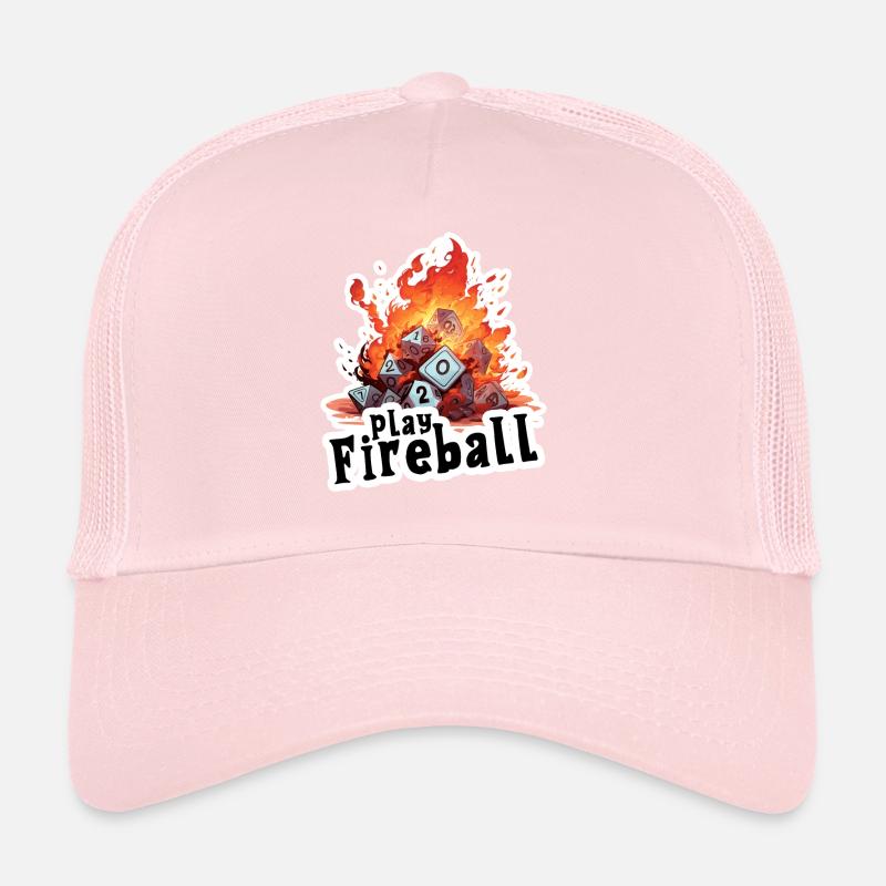 Boule de feu exagérée avec des tonnes de dés Casquette trucker 