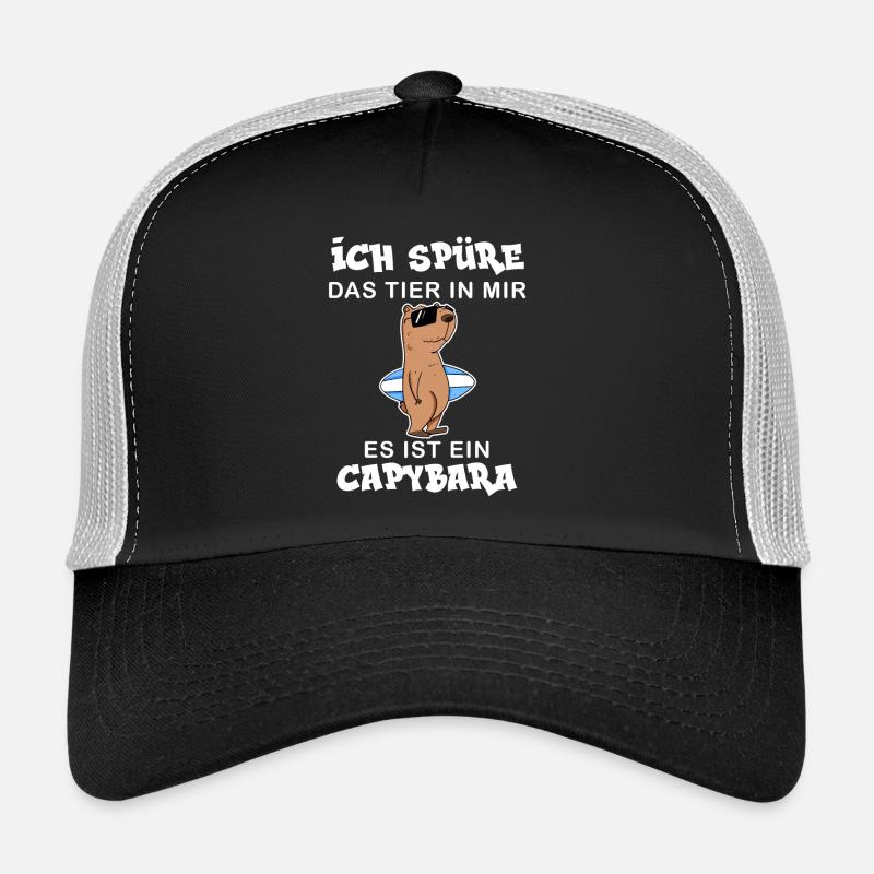 Capybara Wasserschwein Capybaras - Trucker Cap - Schwarz/Steingrau