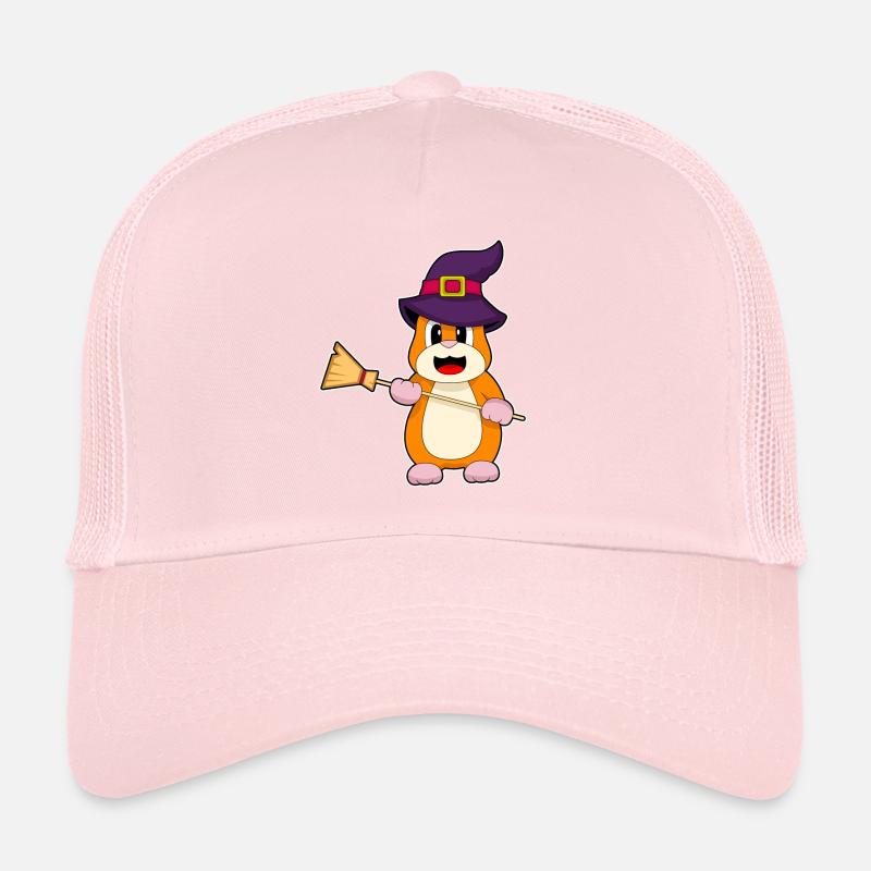 Hamster Halloween Balai de sorcière Casquette trucker 