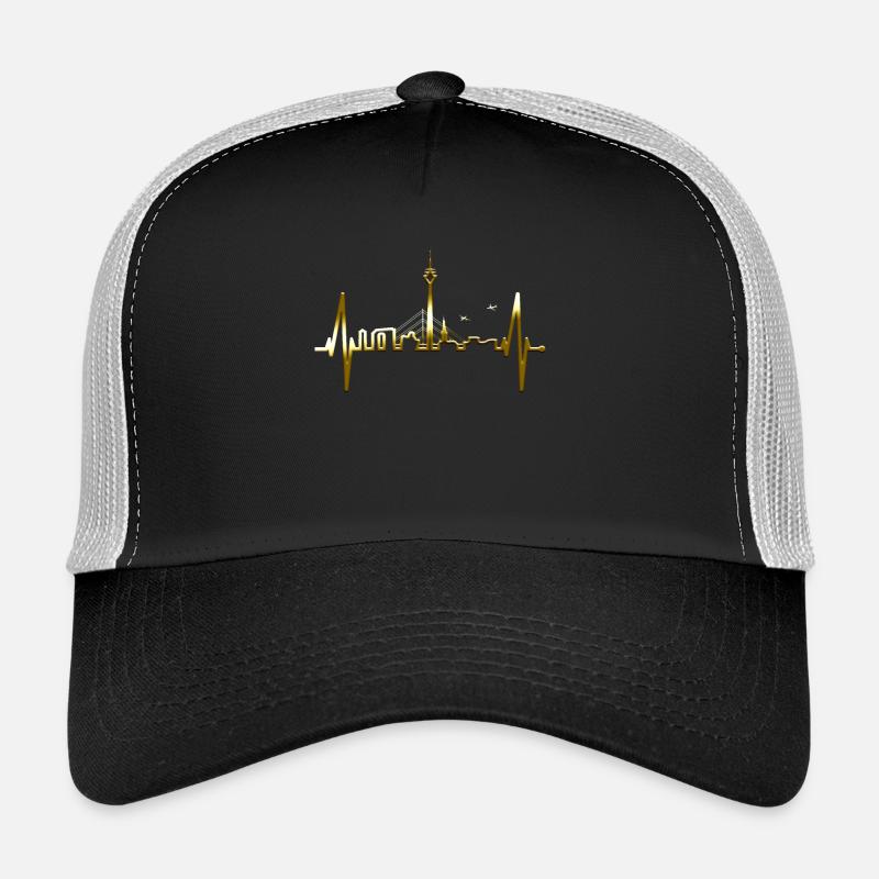 Dusseldorf Skyline Heartbeat Dear Dusseldorf Trucker Cap