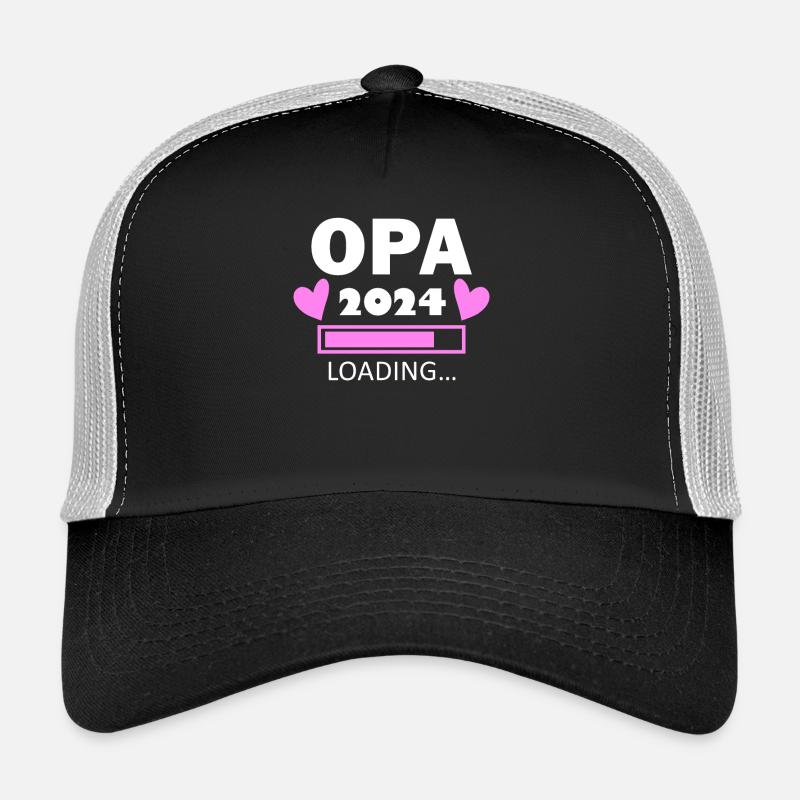 Opa 2024 - Opa werden - Opa loading 2024 - Trucker Cap - Schwarz/Steingrau