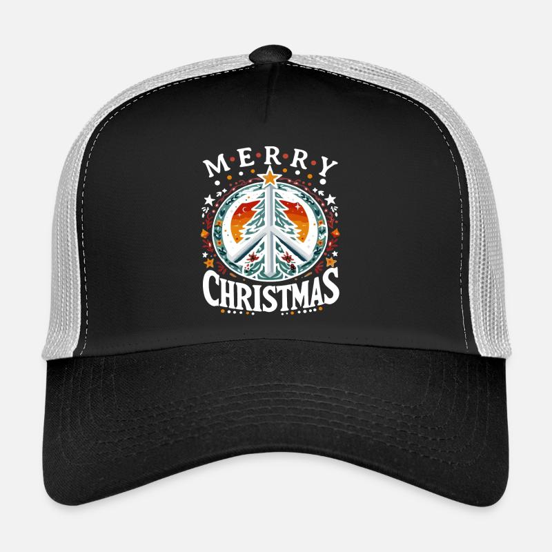 Frohe Weihnachten Friedens Weihnachtsbaum Trucker Cap