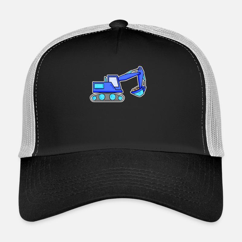 Bagger Baustelle Baggerfahrer Blau Trucker Cap