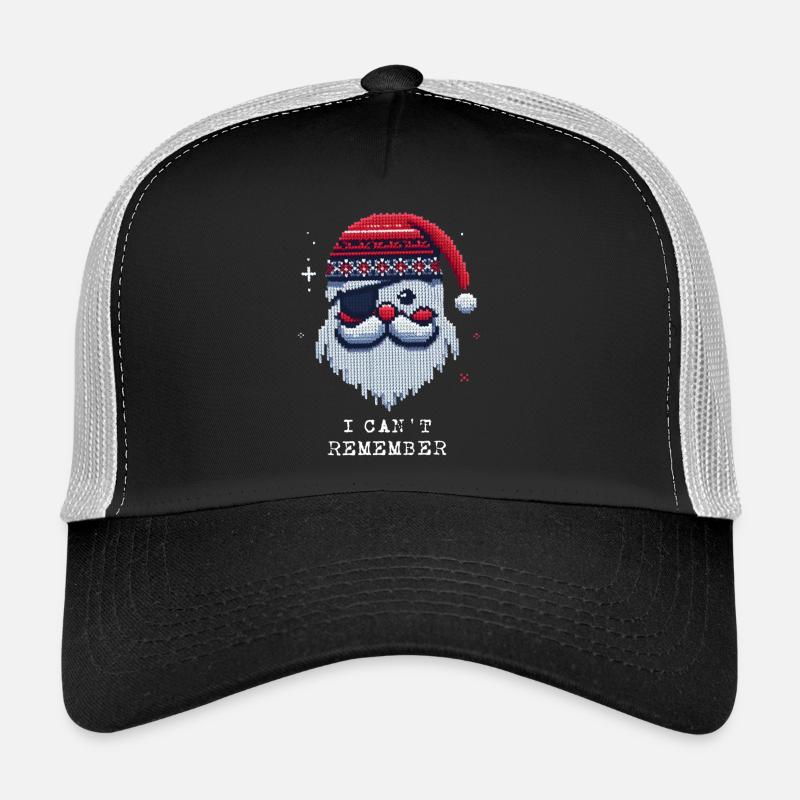 Santa Claus with Eye Patch Knitting Pattern Trucker Cap