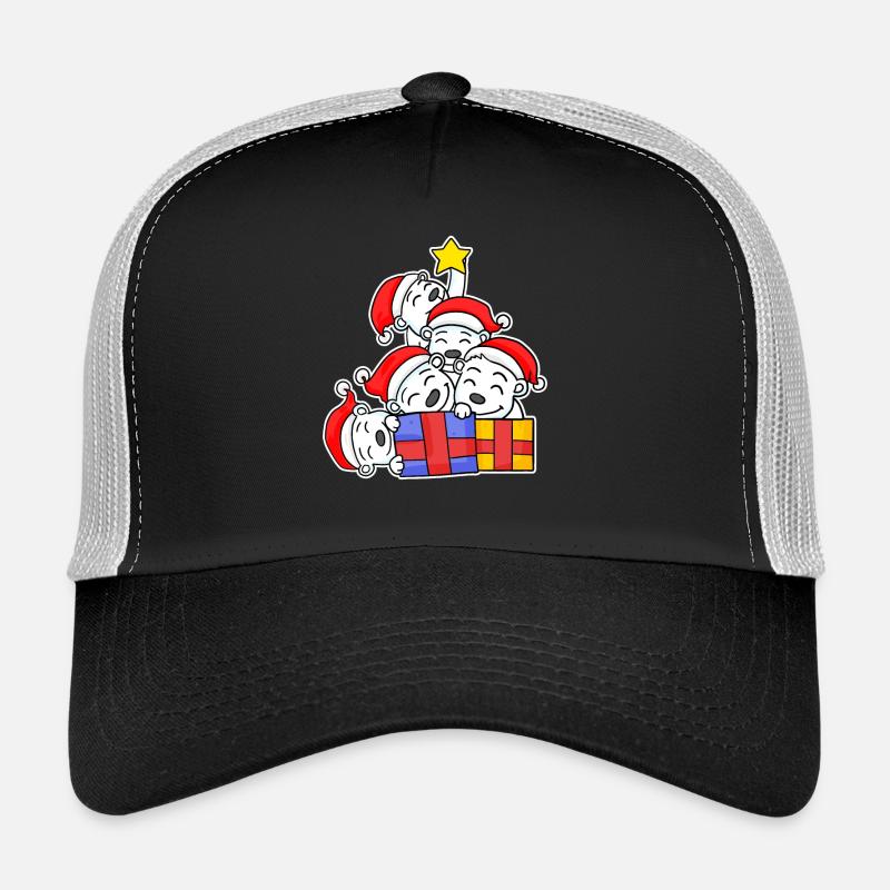 Bear, Christmas Tree, Christmas Polar Bear, Polar Bear Trucker Cap