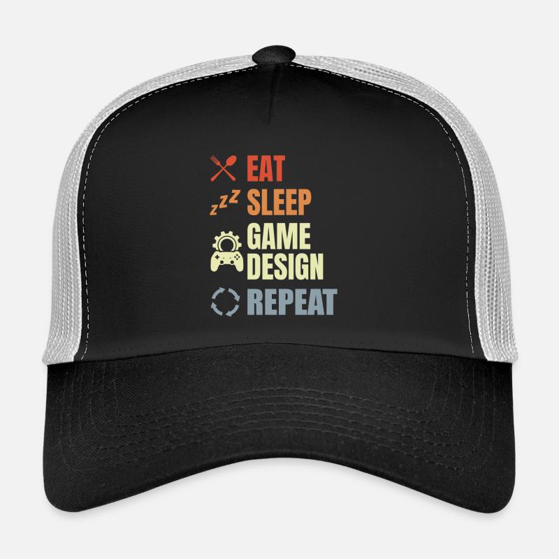 Eat Sleep Game Design Répéter Casquette trucker 