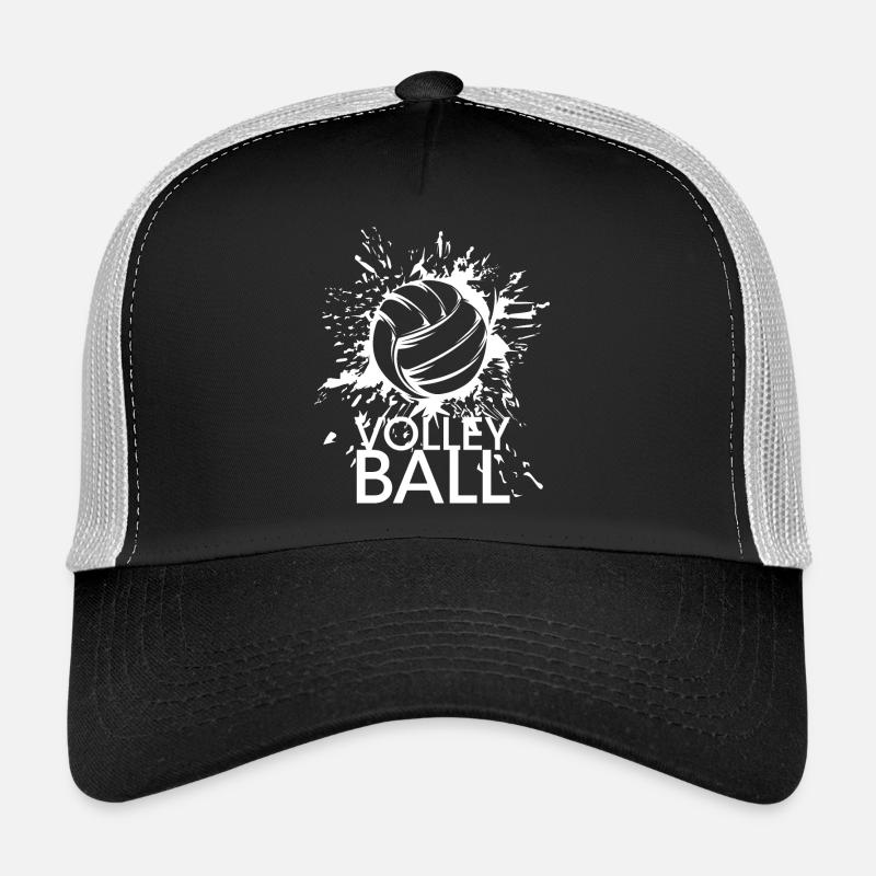 Équipe graphique d’illustration d’icône d’icône d’explosion de volley-ball - Casquette trucker  - noir/gris pierre