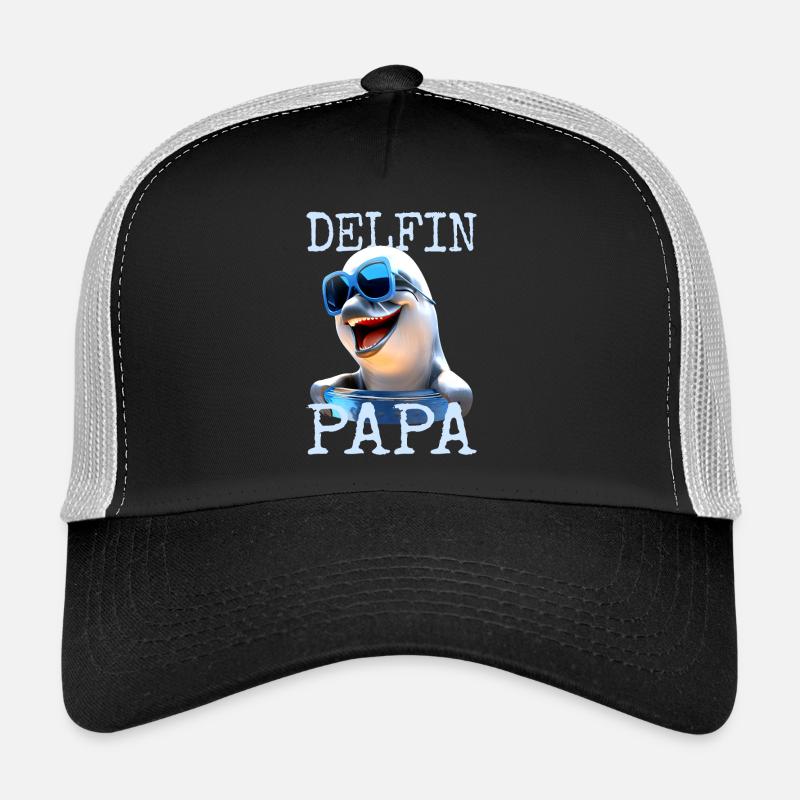 Dolphin Dad Daddy Dolphins Father's Day Dolphin Dad Trucker Cap