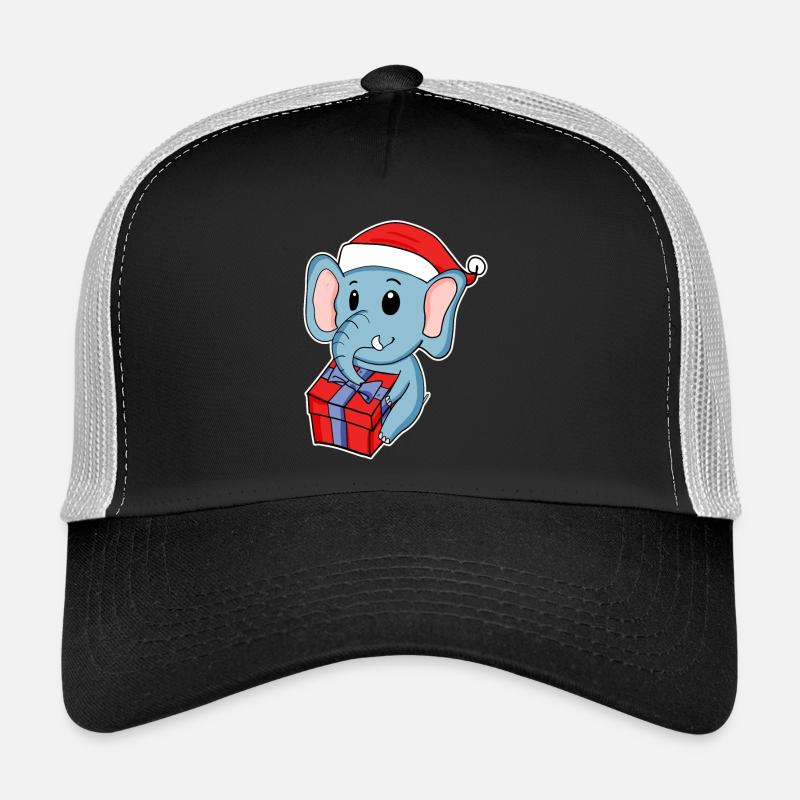 Éléphant avec chapeau de Noël Casquette trucker 