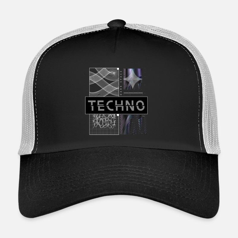 TECHNO VIBES – Dark Space Edition - Trucker Cap - Schwarz/Steingrau