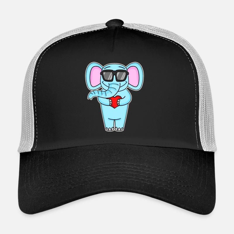 Elefant mit Herz und Brille Trucker Cap