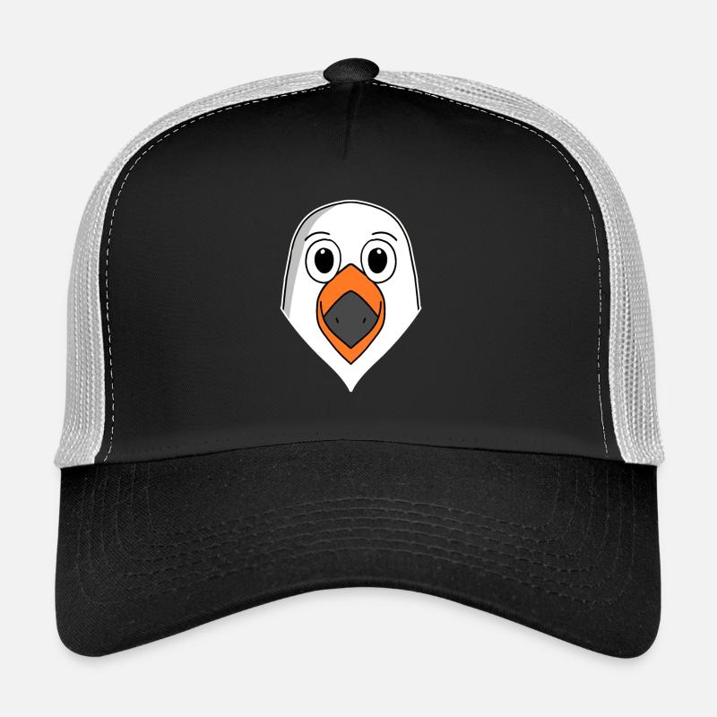 Möwe Tierkopf Tier Kopf Möwenkopf - Trucker Cap - Schwarz/Steingrau