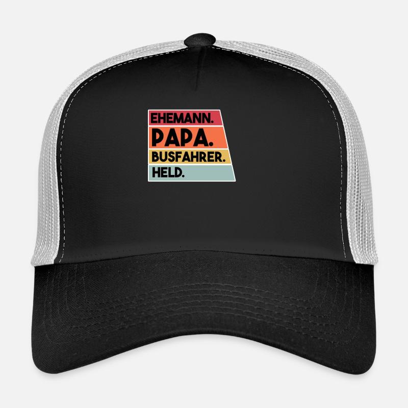 Busfahrer Papa Vatertag - Trucker Cap - Schwarz/Steingrau