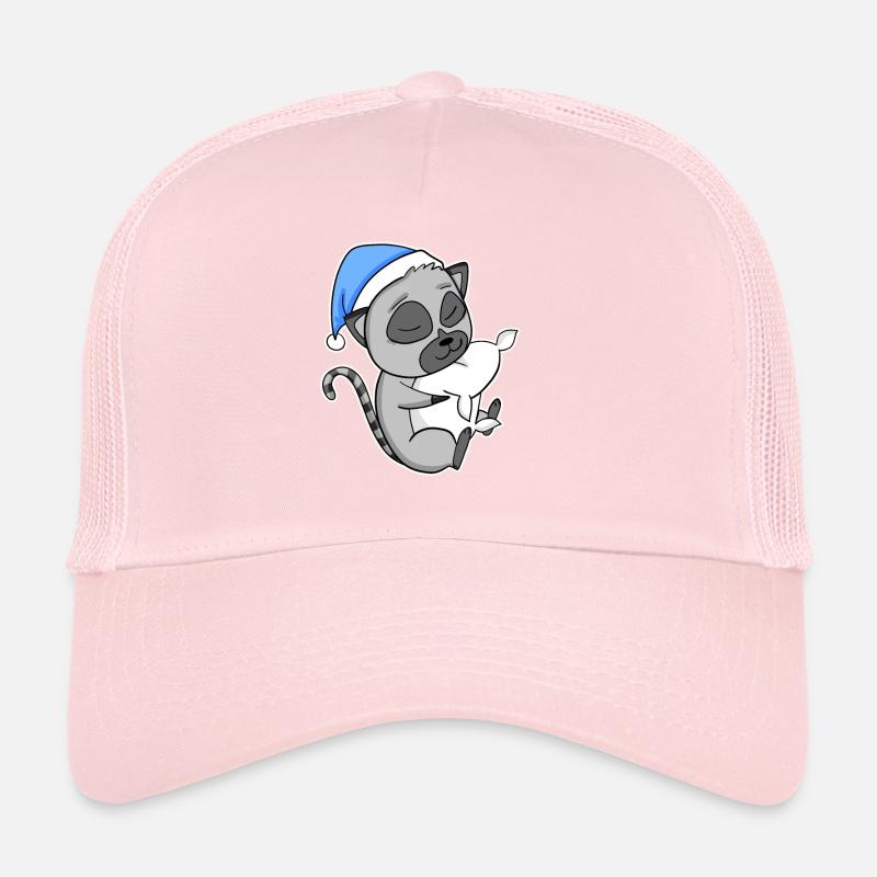 Lémurien avec oreiller et bonnet somnolent Casquette trucker 