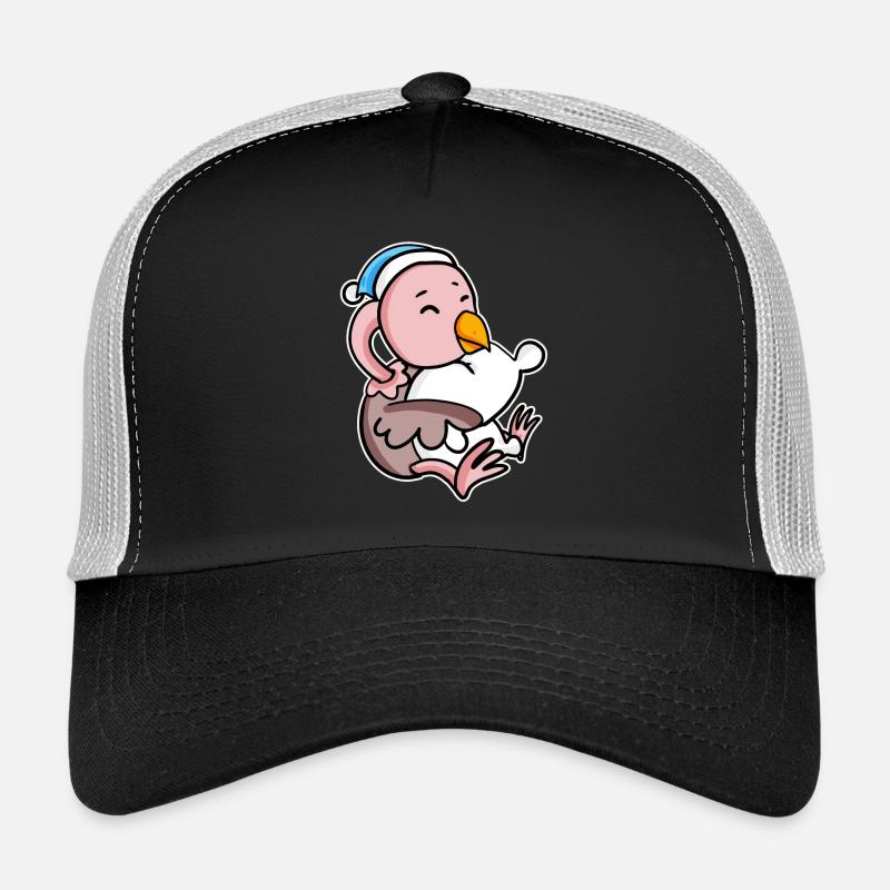 Ostrich with pillow and sleepy cap Trucker Cap