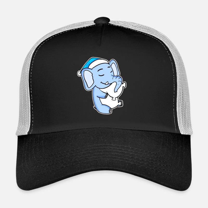 Elephant with pillow and sleepy cap Trucker Cap