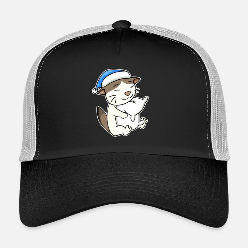 Dormir fatigué - Chat avec oreiller et bonnet somnolent Casquette trucker 
