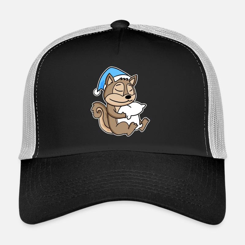 Squirrel with pillow and sleepy cap Trucker Cap