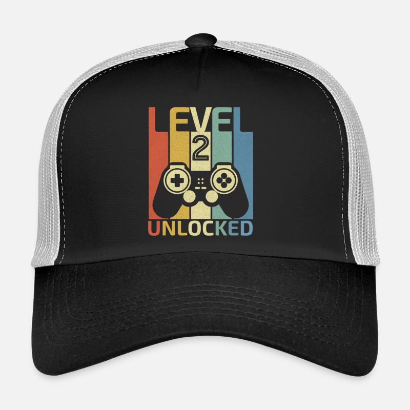 Level 2 Freigeschaltetes Hemd Videospieler 2. Geburtstag Trucker Cap