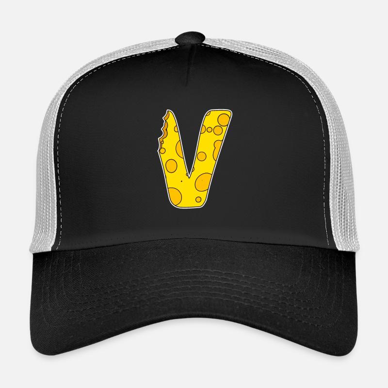 Buchstabe V - Anfangsbuchstabe V - Käse Motiv Trucker Cap
