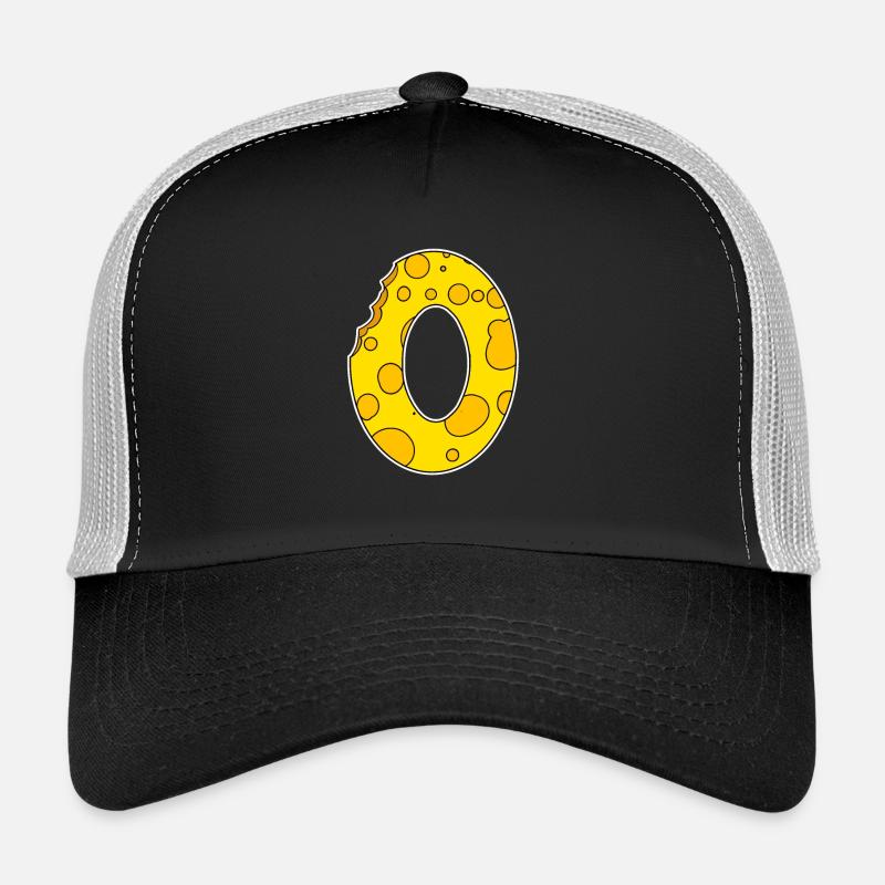 Lettre O - Lettre initiale O - Motif Fromage Casquette trucker 